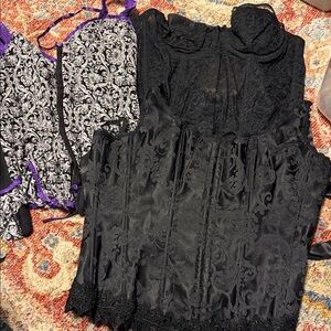 Cacique Black and Purple Lace Bras